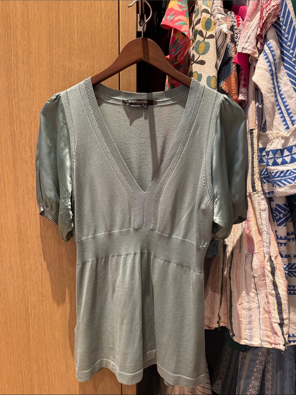 BCBGMaxAzria Sage Green Knit Top